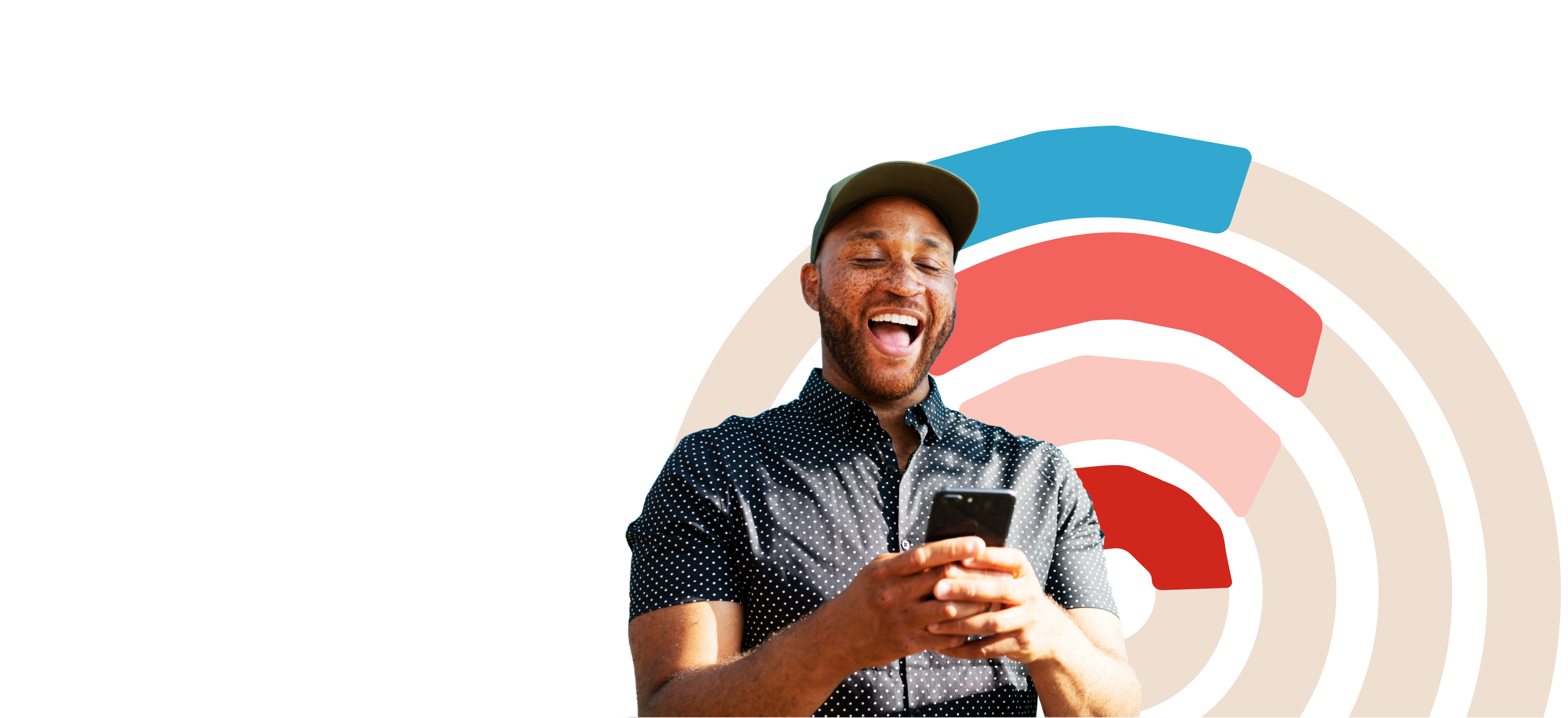 Man on phone is happy about the benefits that come with Wisely.