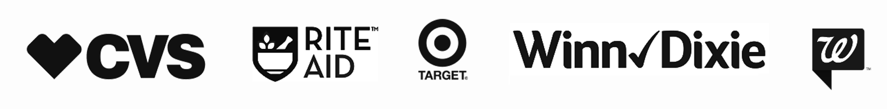 Logos of CVS, Rite Aid, Target and Winn Dixie