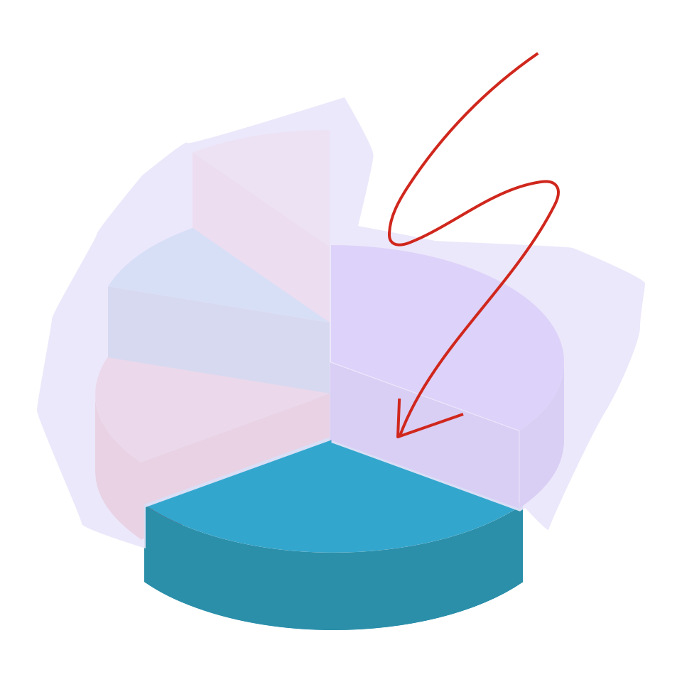 five-piece pie chart showing portion of piece that influences FICO score