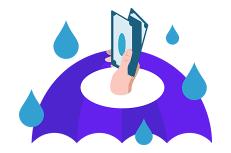 Infographic about the benefits of rainy day funds