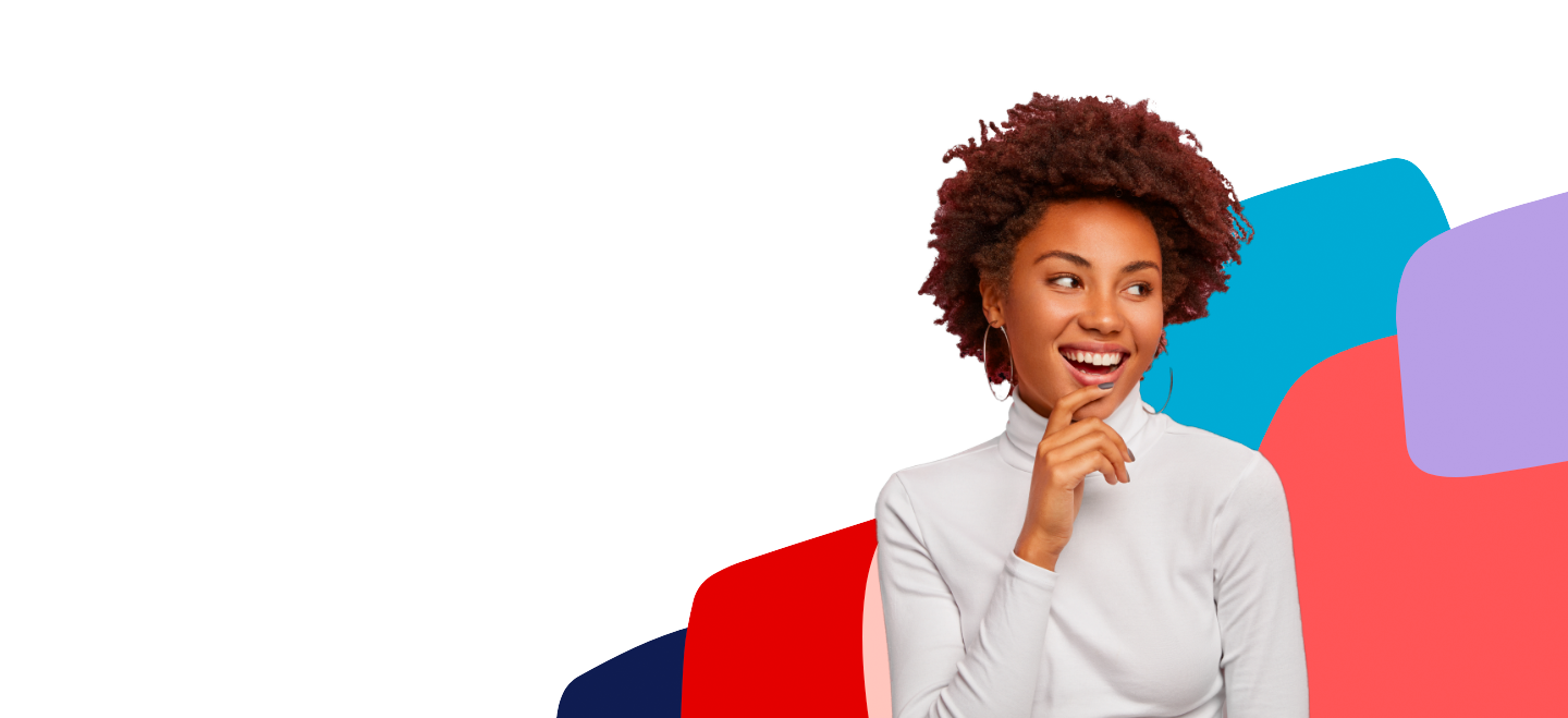 woman looking optimistic about finances