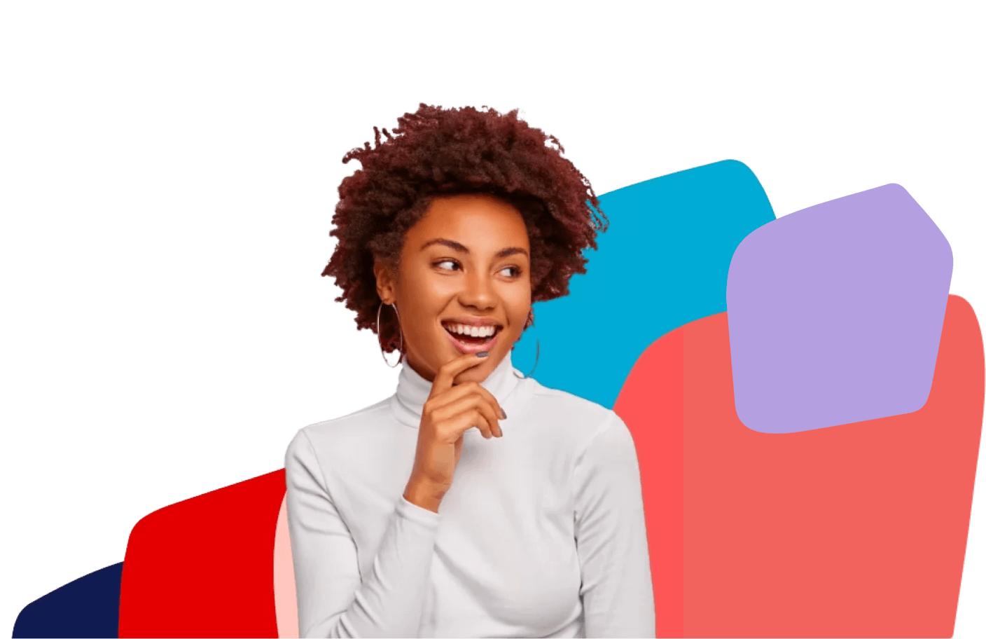 woman looking optimistic about finances