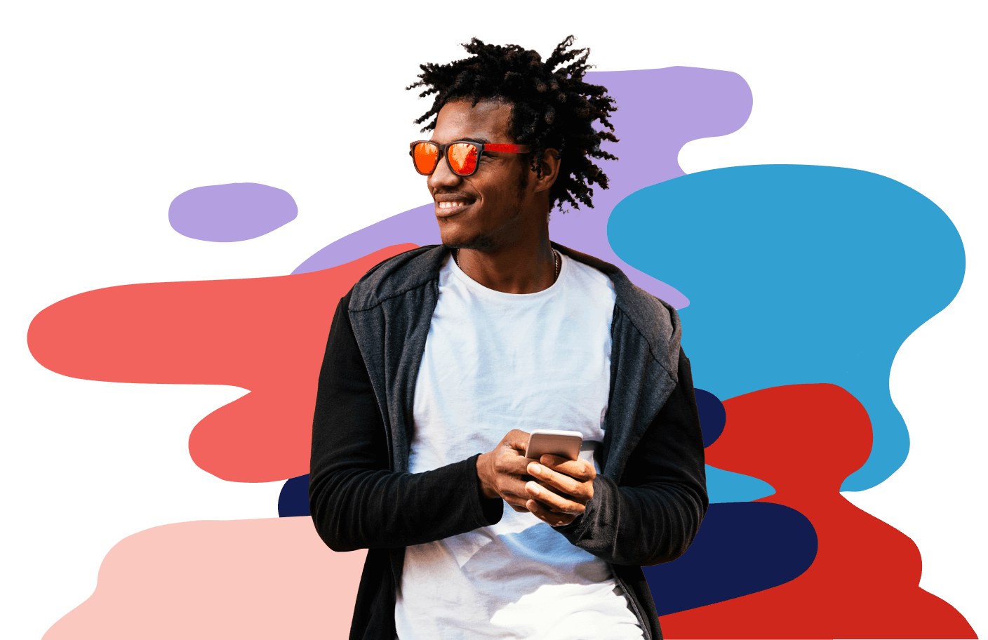young man accessing direct deposit on his phone