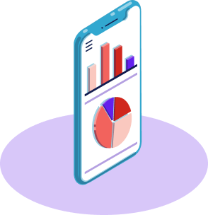mobile phone showing chart distribution of different categories of spending
